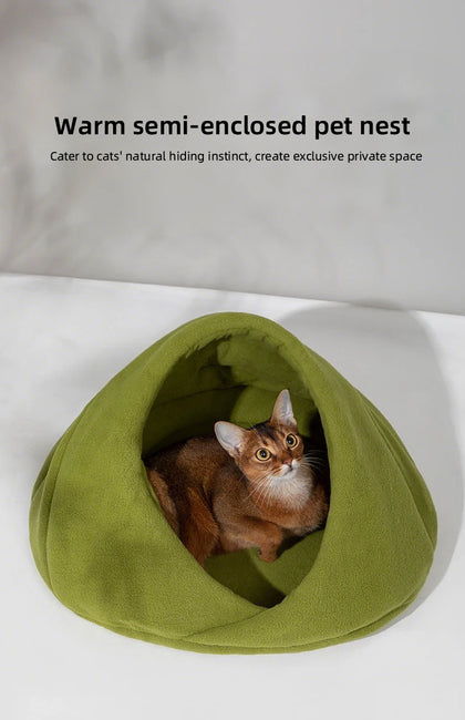 Semi-Enclosed Pet Cave Bed